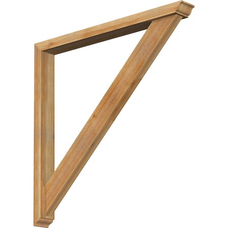 Ekena Millwork Traditional Traditional Rough Sawn Bracket w/ Offset Brace, Western Red Cedar, 4"W x 38"D x 38"H BKT0402X38X38TRA01RWR